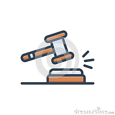 Color illustration icon for Sanction, penalty and punishment Cartoon Illustration