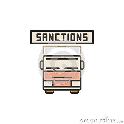 Sanctions on Automobile Transportation vector concept colored icon Vector Illustration