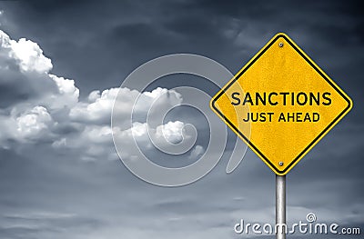 SANCTIONS - just ahead Stock Photo