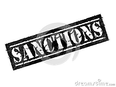 Sanctions Stamp Represents Embargo Agreement Approval To Suspend Trade - 3d Illustration Stock Photo