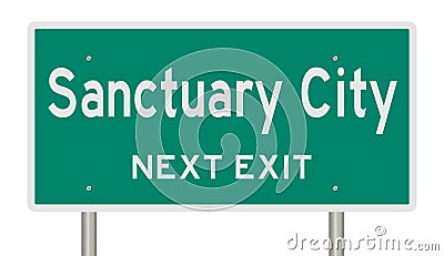 Sanctuary City Highway Sign Stock Photo