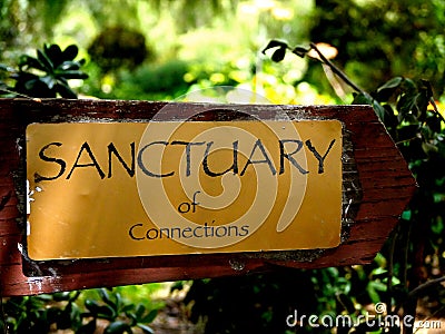 Sanctuary sign Stock Photo