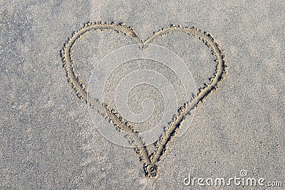 Sand - backkground, with heart Stock Photo
