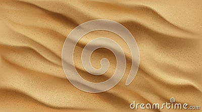 Sand background top view, desert or beach texture Vector Illustration