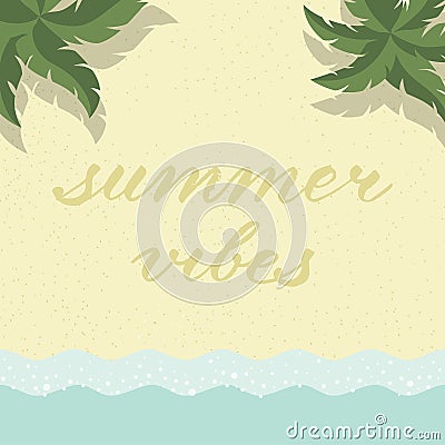 Sand beach on background and summer quote Stock Photo