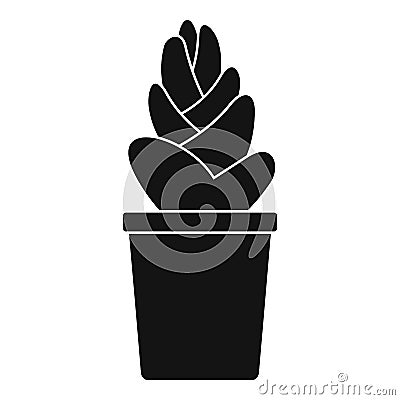 Sand cactus pot icon, simple style Vector Illustration