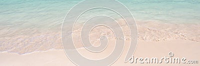 Sand and caribbean tropical beach panoramic summer background Stock Photo