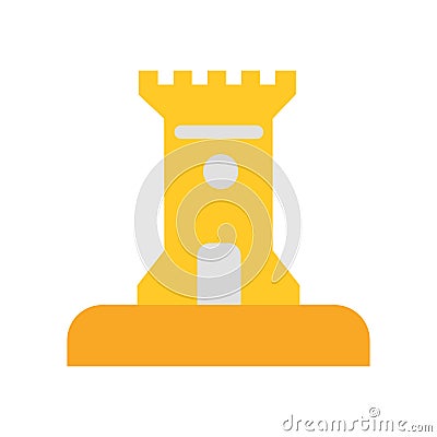 Sand castle icon vector sign and symbol isolated on white background Vector Illustration