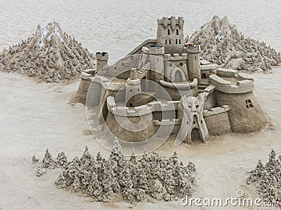 Sand castle sculpture Editorial Stock Photo