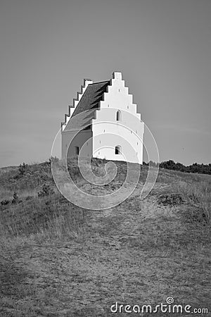 Sand-covered church, Skagen, Denmark Stock Photo