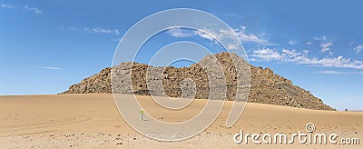 sand and Dolerite butte in Naukluft desert, Namibia Stock Photo