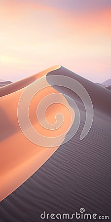 Stunning Sahara Dunes Desktop Wallpaper In Soft Tonal Colors Stock Photo