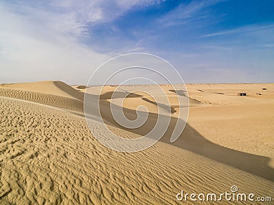 Sand dune of Sahara desert in Tunisia Stock Photo