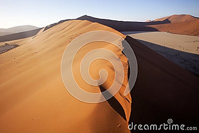 A sand dune Sossusvlei, Namibia Stock Photo