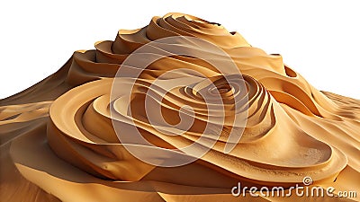 Sand dune texture pattern, desert landscape surface, natural earth element png transparent image Generative AI Stock Photo