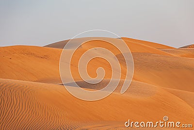 Sand dunes in the desert of Oman Stock Photo