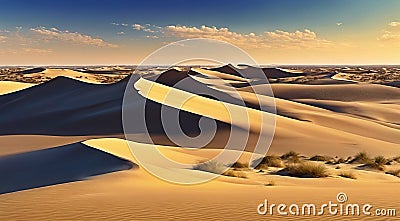 sand dunes in the desert, desert with desert sand, desert scene with sand, sand in the desert, wind in desert Stock Photo