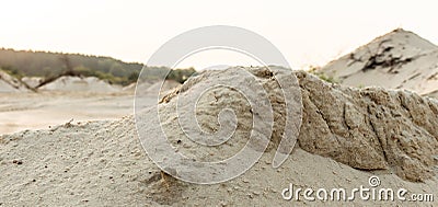 Sand dunes and enchanting landscape at sunset Stock Photo