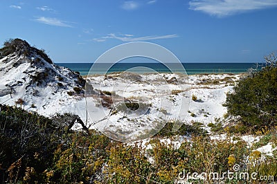 Sand dunes in Florida panhandle Stock Photo