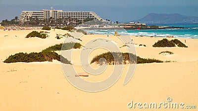 Sand dunes near Corralejo, Fuerteventura, Spain Stock Photo