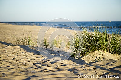 Sand dunes near to the sea Stock Photo