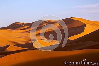 Sand dunes from Sahara Desert Stock Photo