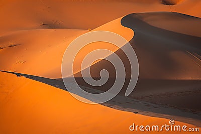 Sand Dunes in the Sahara Desert, Merzouga, Morocco Stock Photo