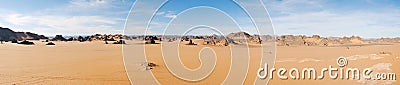 Sand dunes in Sahara desert panorama, Libya Stock Photo