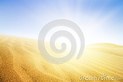 Sand dunes in sunny day. Stock Photo