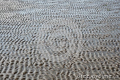 Sand formed by water and wind on the North Sea Stock Photo