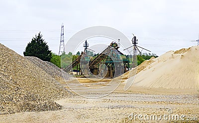 Sand gravel and stone yard. Editorial Stock Photo