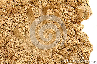 Sand hand print Stock Photo