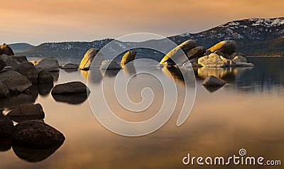 Sand Harbor Tahoe Sunset Stock Photo