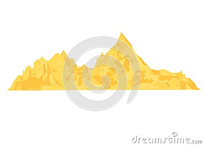 Sand heap. Cement pile or yellow sand mound cartoon vector illustration isolated on white background Vector Illustration