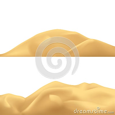 Sand mountains set Vector Illustration