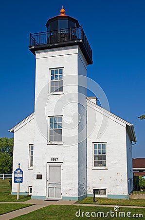 Sand Point Lighthouse Escanaba, Michigan Stock Photo