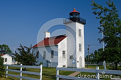 Sand Point Lighthouse Escanaba, Michigan Stock Photo