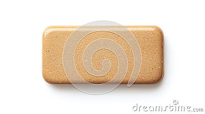 Sand rectangle button isolated on white created with Generative AI. Desgin element. Stock Photo