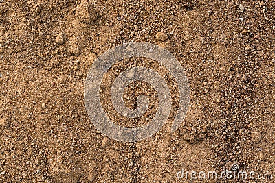 Sand from red granite. Remains of small stones Stock Photo