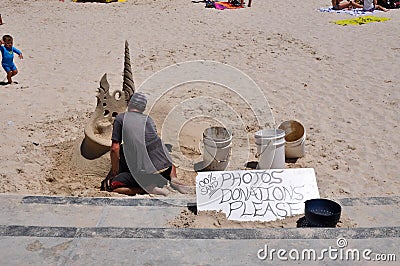 Sand Sculptor Editorial Stock Photo