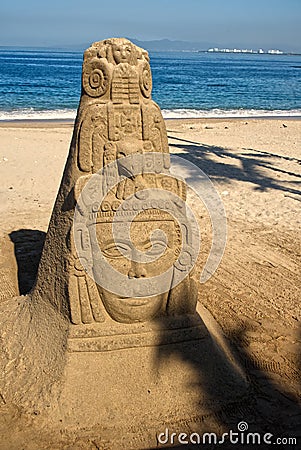 Sand sculpture contest at Puerto Vallarta , Mexico Editorial Stock Photo