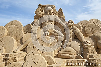 Sandals And Summer Writing In The Sand Royalty Free Stock Photo - Image ...