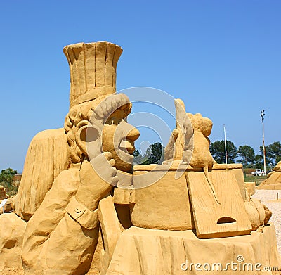 Sand sculpture of Ratatouille movie Editorial Stock Photo