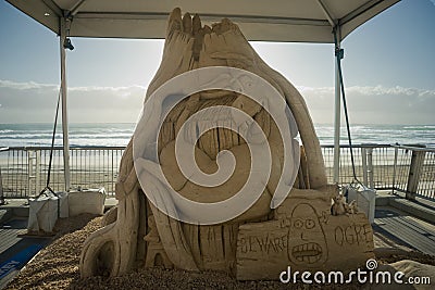 Sand sculpture of the Shrek movie Editorial Stock Photo