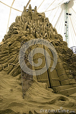 Sand Sculptures - the city of Dis Editorial Stock Photo