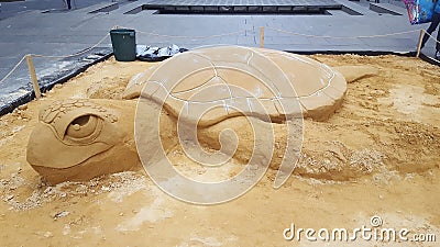 Sand sculptures at Martin Place, Sydney, NSW, Australia Editorial Stock Photo