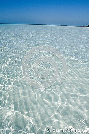 Sand shallow on Caribbean sea Stock Photo