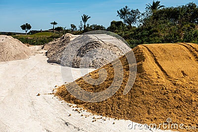 Sand shingle rubble Stock Photo