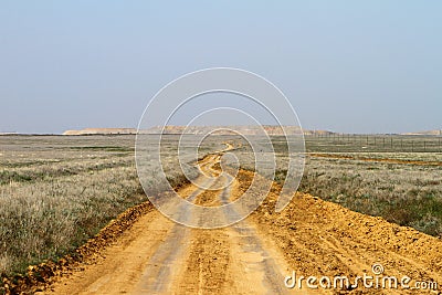 Sand spring steppe road Stock Photo