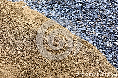 Sand and stone for construction work Stock Photo